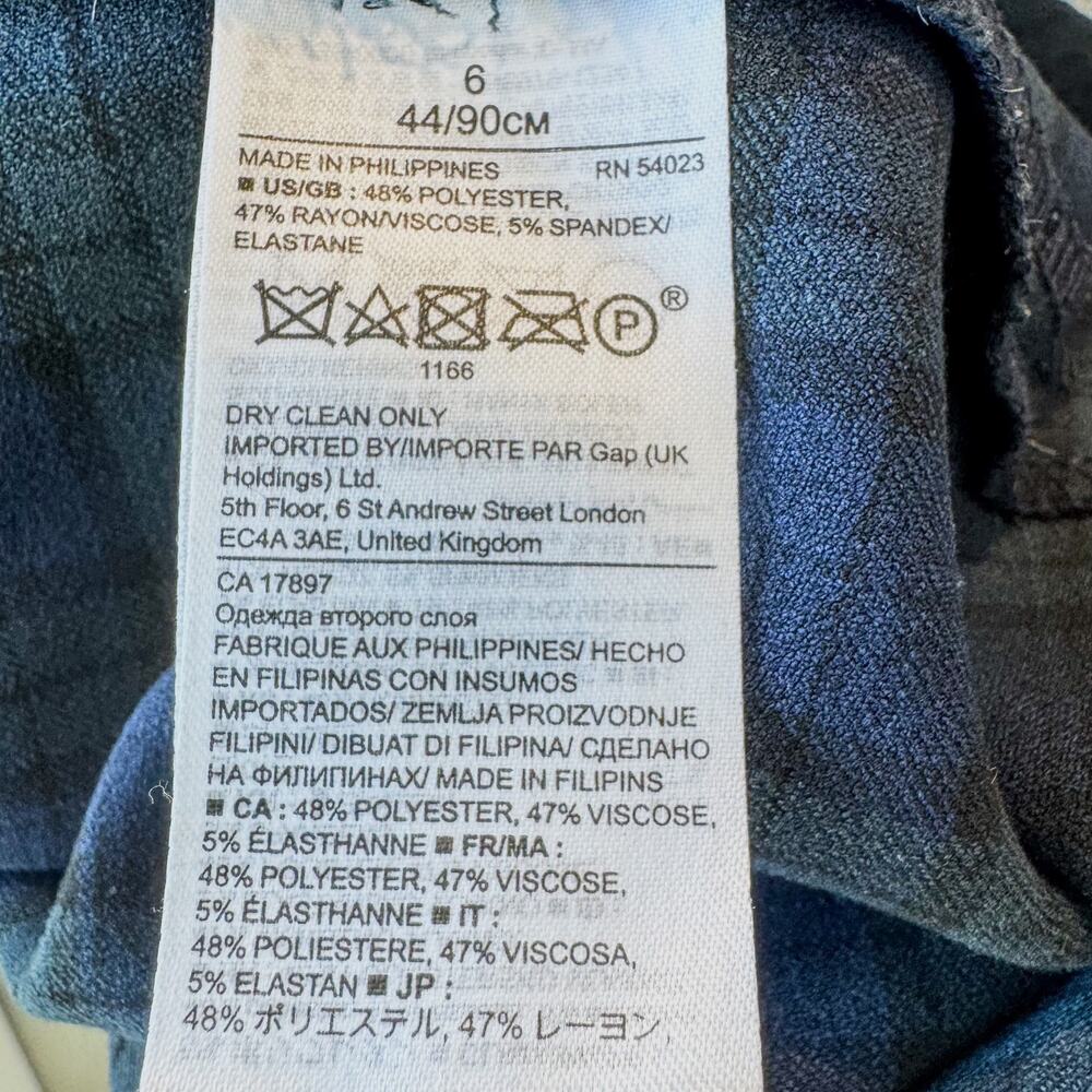 Banana Republic, Tartan Plaid Sleeveless Sheath Dress, Navy and Green, Women's 6 - Picture 11 of 13
